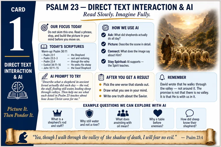 Card 1: DIRECT TEXT INTERACTION & AI — Read Slowly. Imagine Fully.
