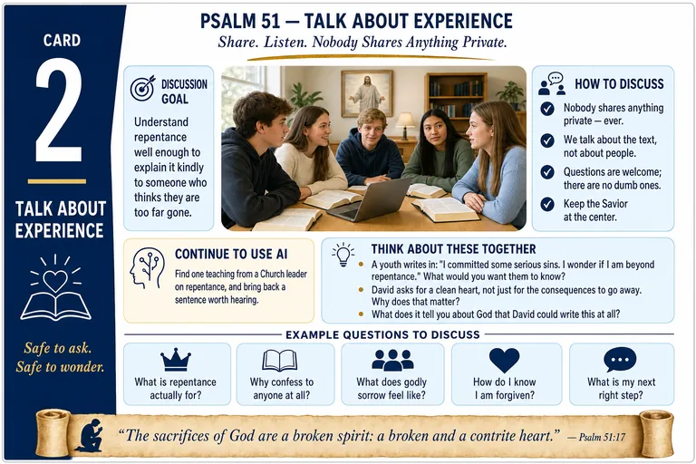 Card 2: TALK ABOUT EXPERIENCE — Share. Listen. Nobody Shares Anything Private.
