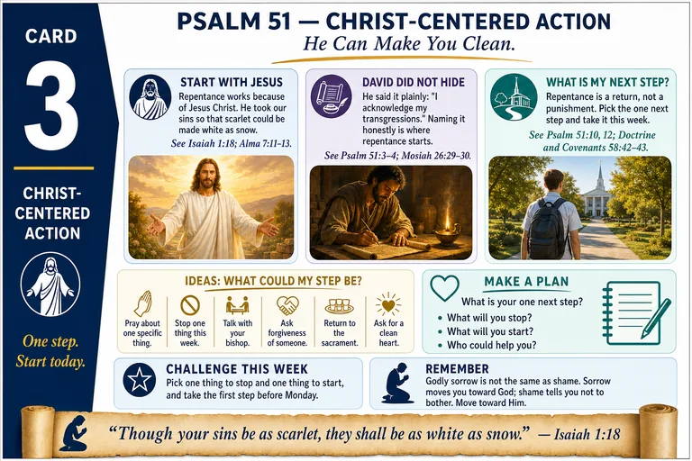 Card 3: CHRIST-CENTERED ACTION — He Can Make You Clean.