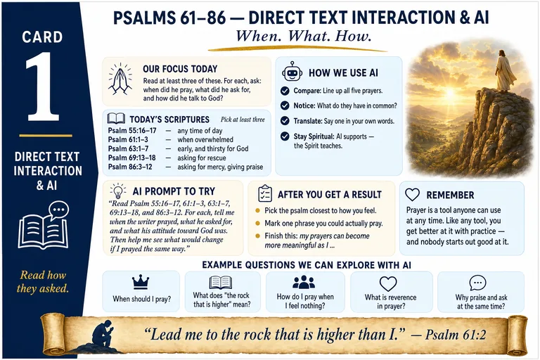 Card 1: DIRECT TEXT INTERACTION & AI — When. What. How.