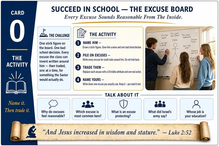 Card 0: THE ACTIVITY — Every Excuse Sounds Reasonable From The Inside.