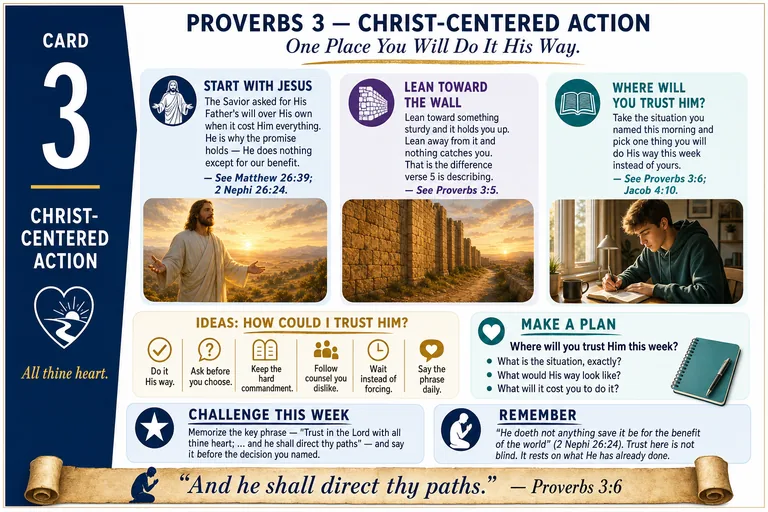 Card 3: CHRIST-CENTERED ACTION — One Place You Will Do It His Way.