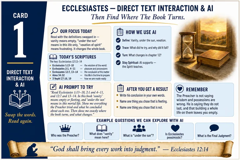 Card 1: DIRECT TEXT INTERACTION & AI — Then Find Where The Book Turns.