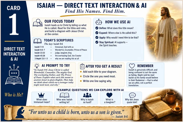 Card 1: DIRECT TEXT INTERACTION & AI — Find His Names. Find Him.