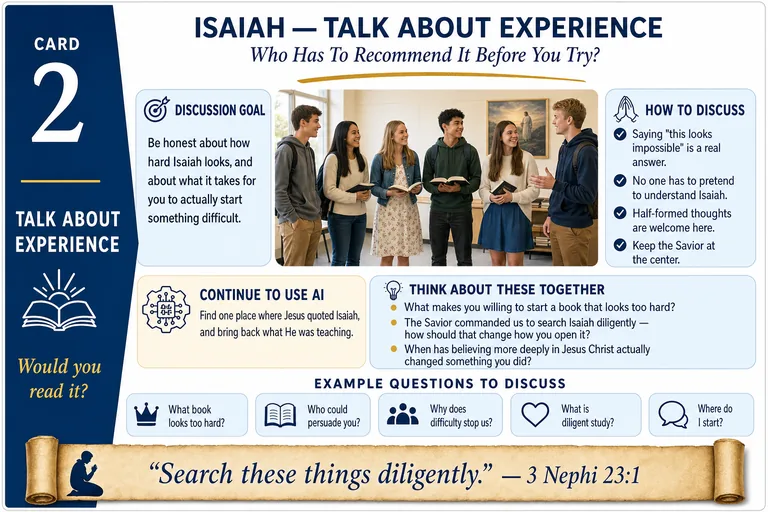 Card 2: TALK ABOUT EXPERIENCE — Who Has To Recommend It Before You Try?