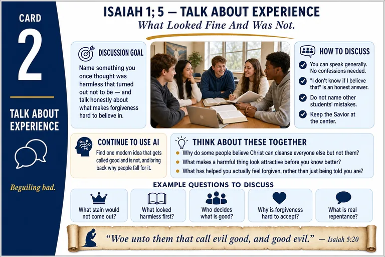 Card 2: TALK ABOUT EXPERIENCE — What Looked Fine And Was Not.