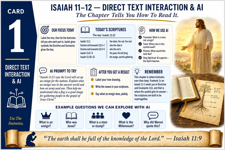 Card 1: DIRECT TEXT INTERACTION & AI — The Chapter Tells You How To Read It.