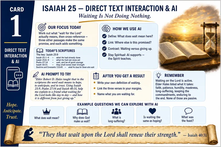 Card 1: DIRECT TEXT INTERACTION & AI — Waiting Is Not Doing Nothing.