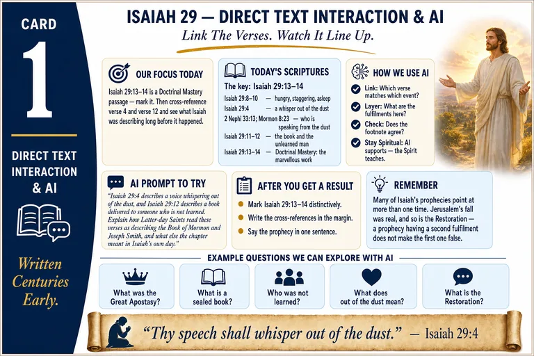Card 1: DIRECT TEXT INTERACTION & AI — Link The Verses. Watch It Line Up.