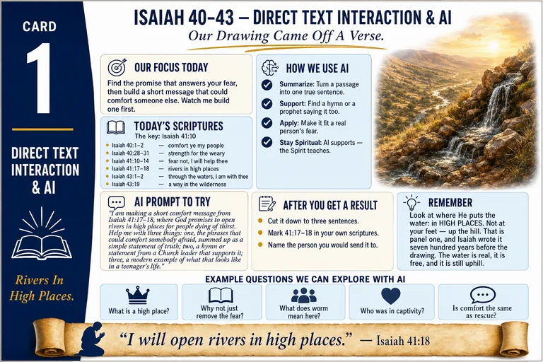 Card 1: DIRECT TEXT INTERACTION & AI — Our Drawing Came Off A Verse.