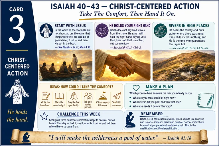 Card 3: CHRIST-CENTERED ACTION — Take The Comfort, Then Hand It On.