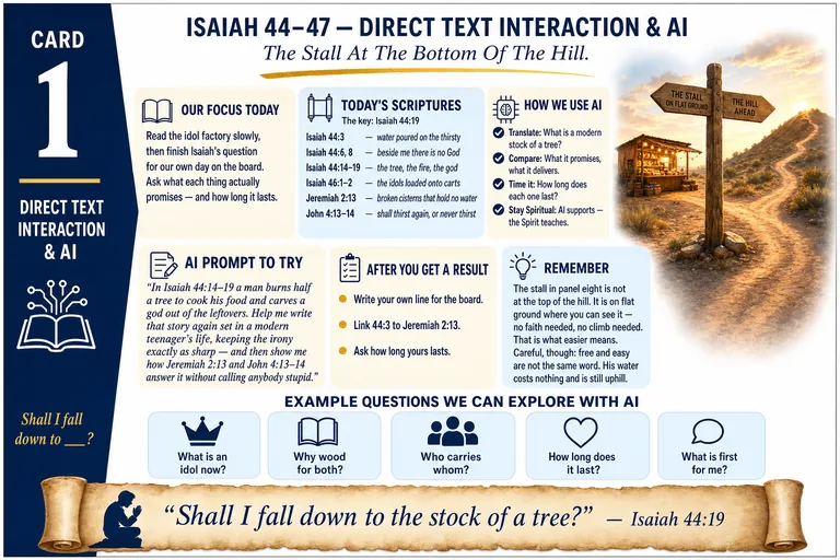Card 1: DIRECT TEXT INTERACTION & AI — The Stall At The Bottom Of The Hill.
