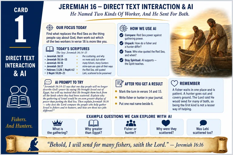 Card 1: DIRECT TEXT INTERACTION & AI — He Named Two Kinds Of Worker, And He Sent For Both.