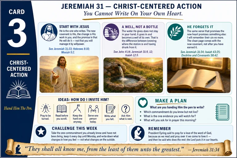 Card 3: CHRIST-CENTERED ACTION — You Cannot Write On Your Own Heart.